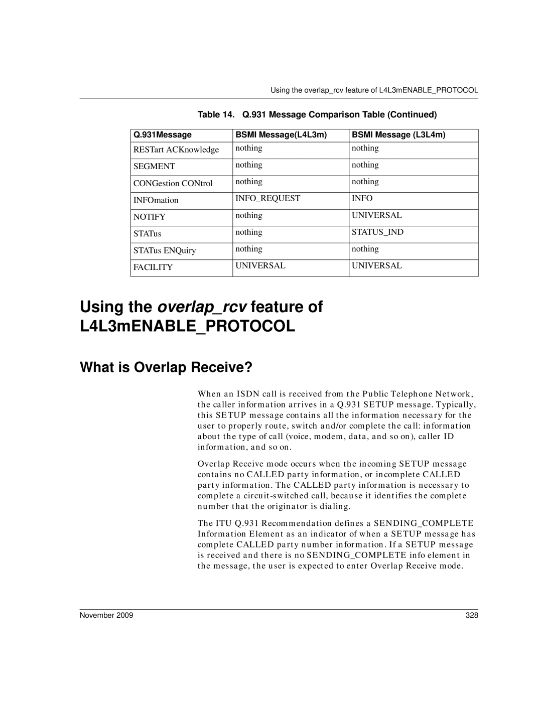 Dialogic 6.2 manual Using the overlaprcv feature L4L3mENABLEPROTOCOL, What is Overlap Receive?, November 328 