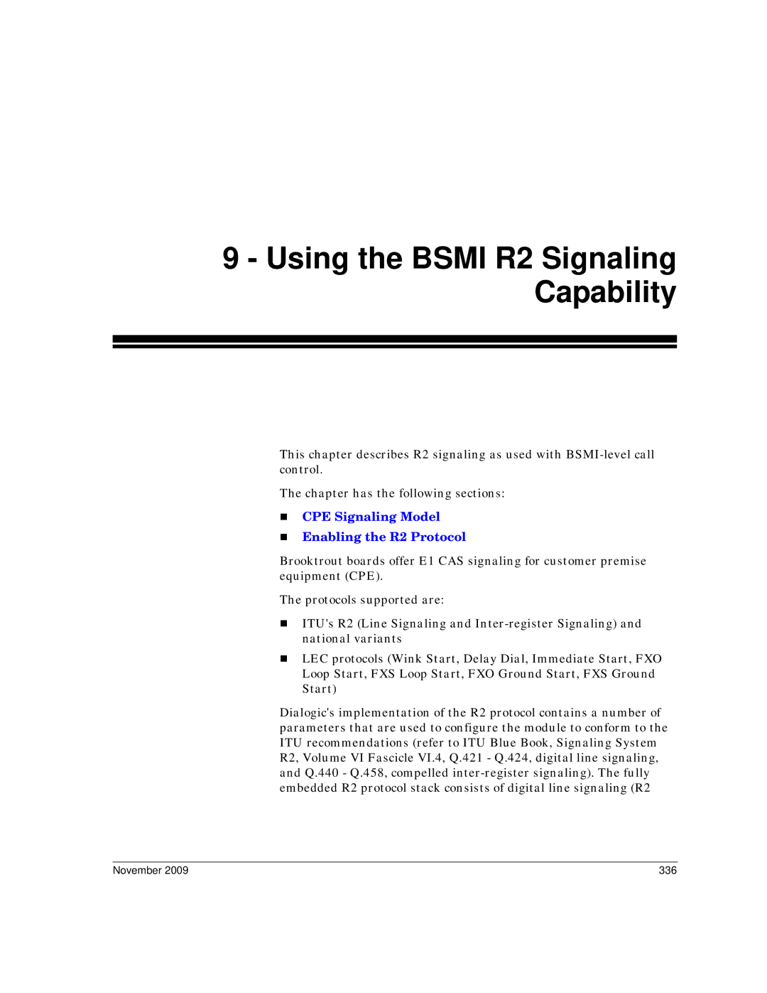 Dialogic 6.2 manual Using the Bsmi R2 Signaling Capability, November 336 