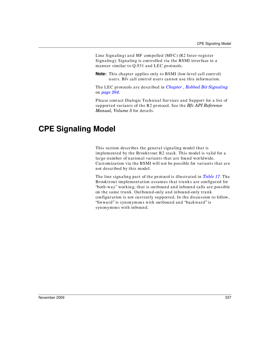 Dialogic 6.2 manual CPE Signaling Model, November 337 