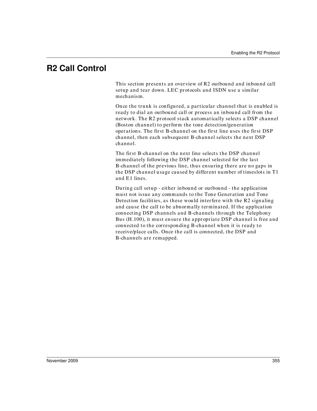 Dialogic 6.2 manual R2 Call Control, November 355 