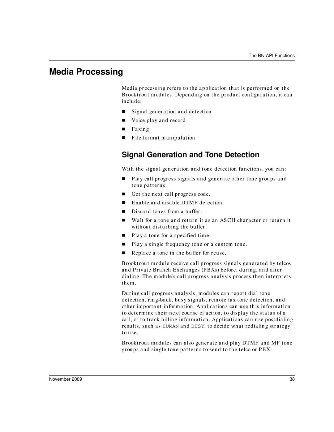 Dialogic 6.2 manual Media Processing, Signal Generation and Tone Detection 