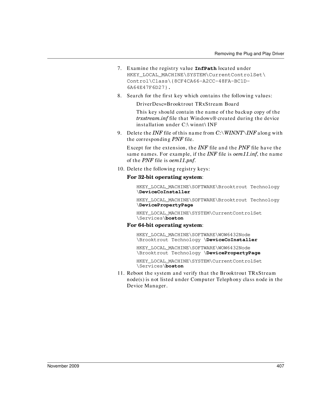 Dialogic 6.2 manual For 64-bit operating system, November 407 