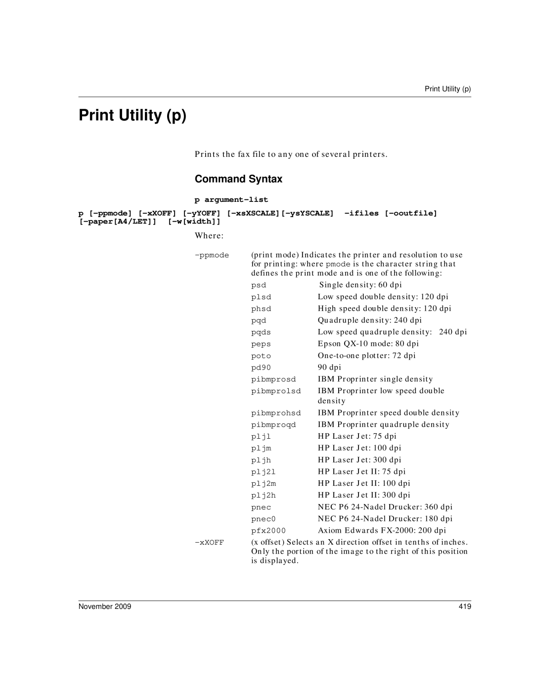 Dialogic 6.2 manual Print Utility p, November 419 