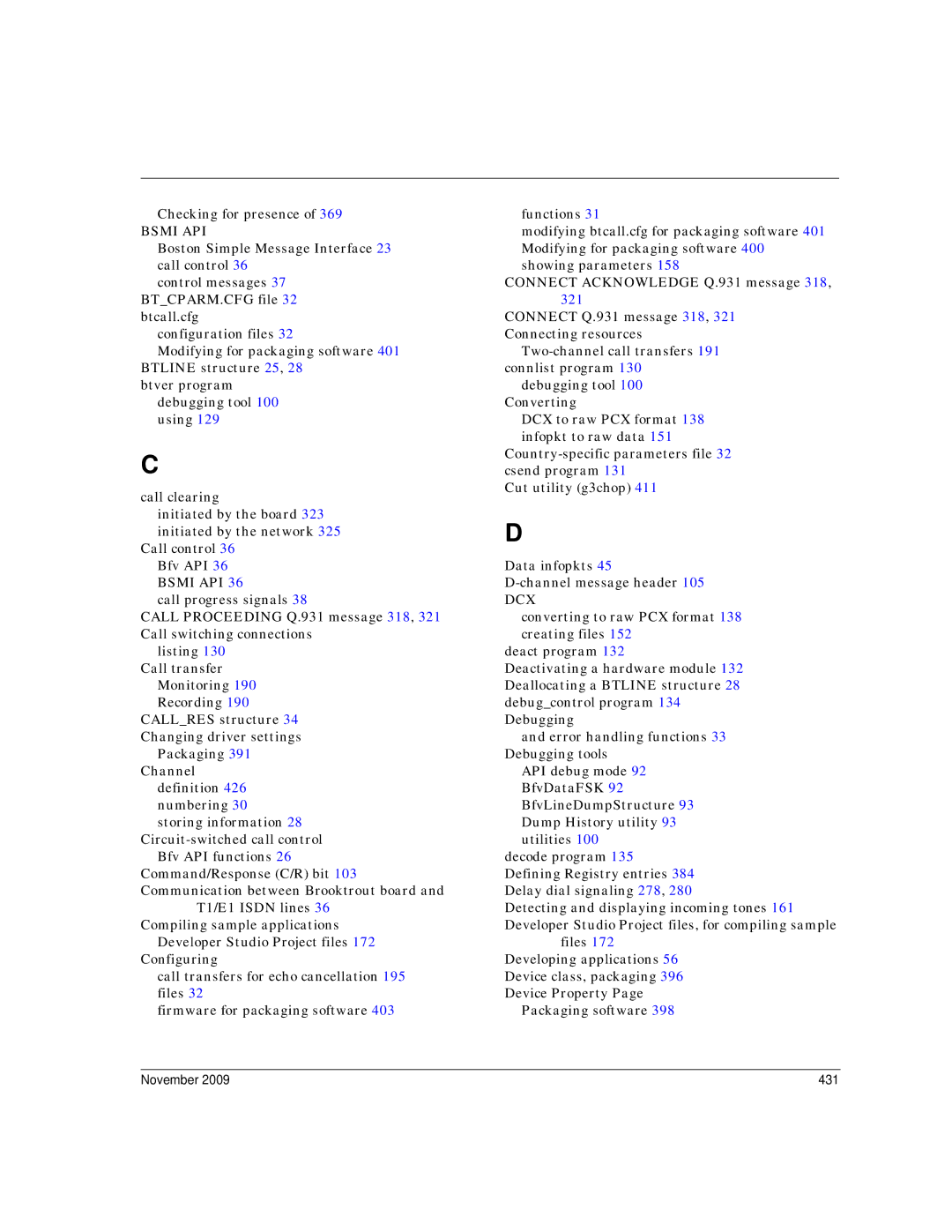 Dialogic 6.2 manual Bsmi API, November 431 