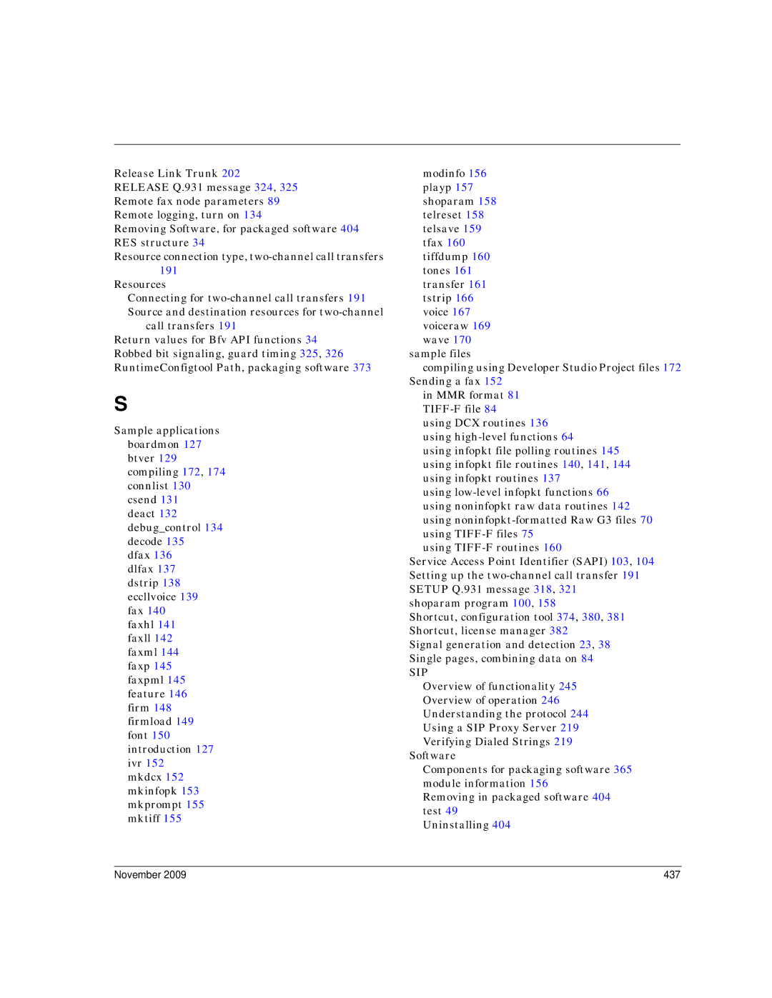 Dialogic 6.2 manual Sip, November 437 