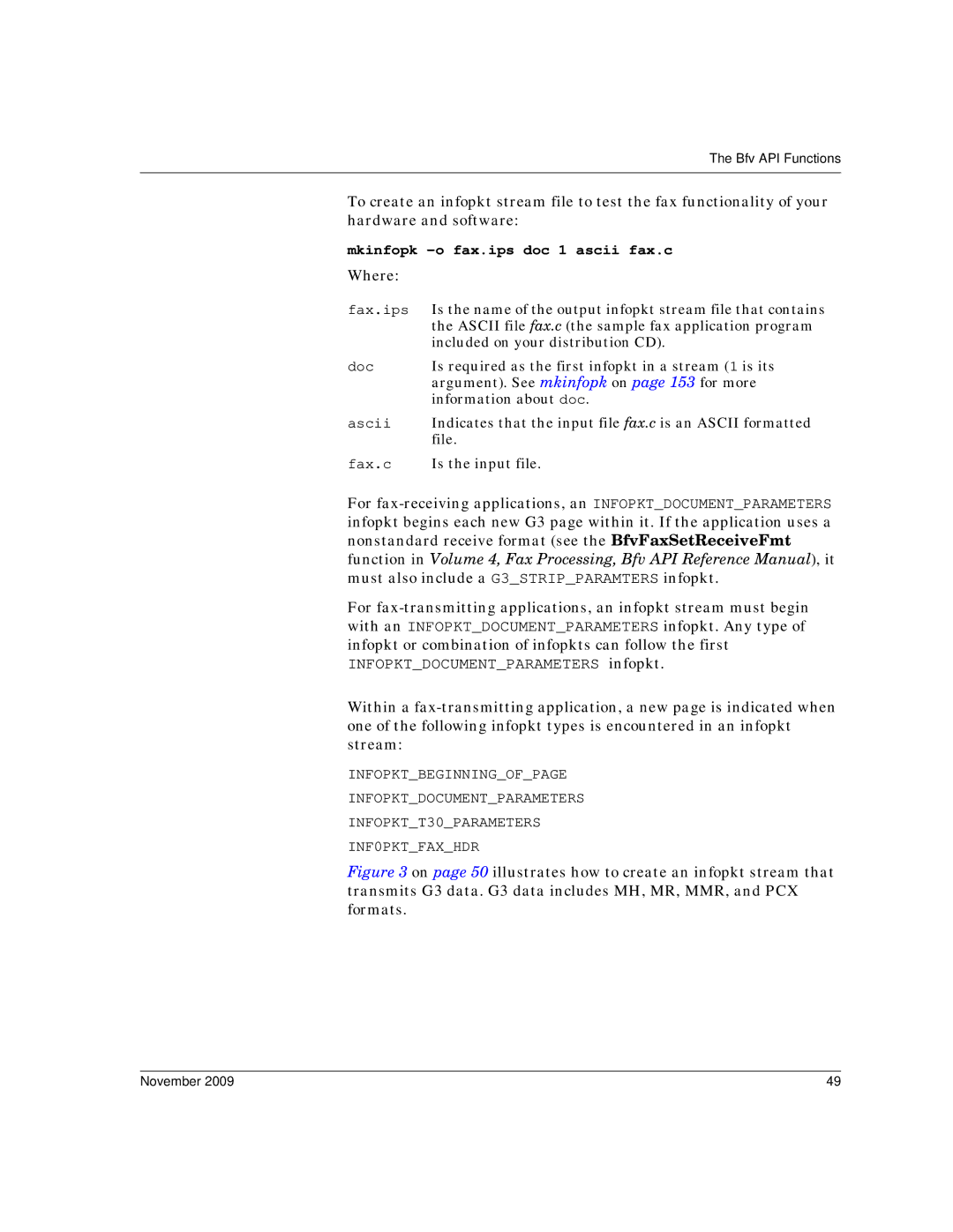 Dialogic 6.2 manual Mkinfopk -o fax.ips doc 1 ascii fax.c 