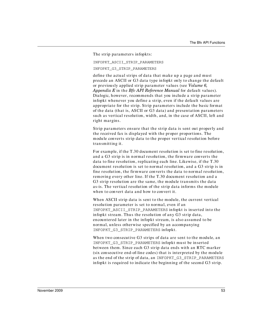 Dialogic 6.2 manual Strip parameters infopkts 