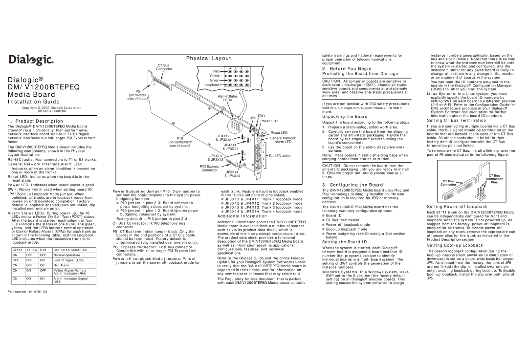 Dialogic DM/V1200BTEPEQ technical specifications Product Description, Before You Begin, Configuring the Board 