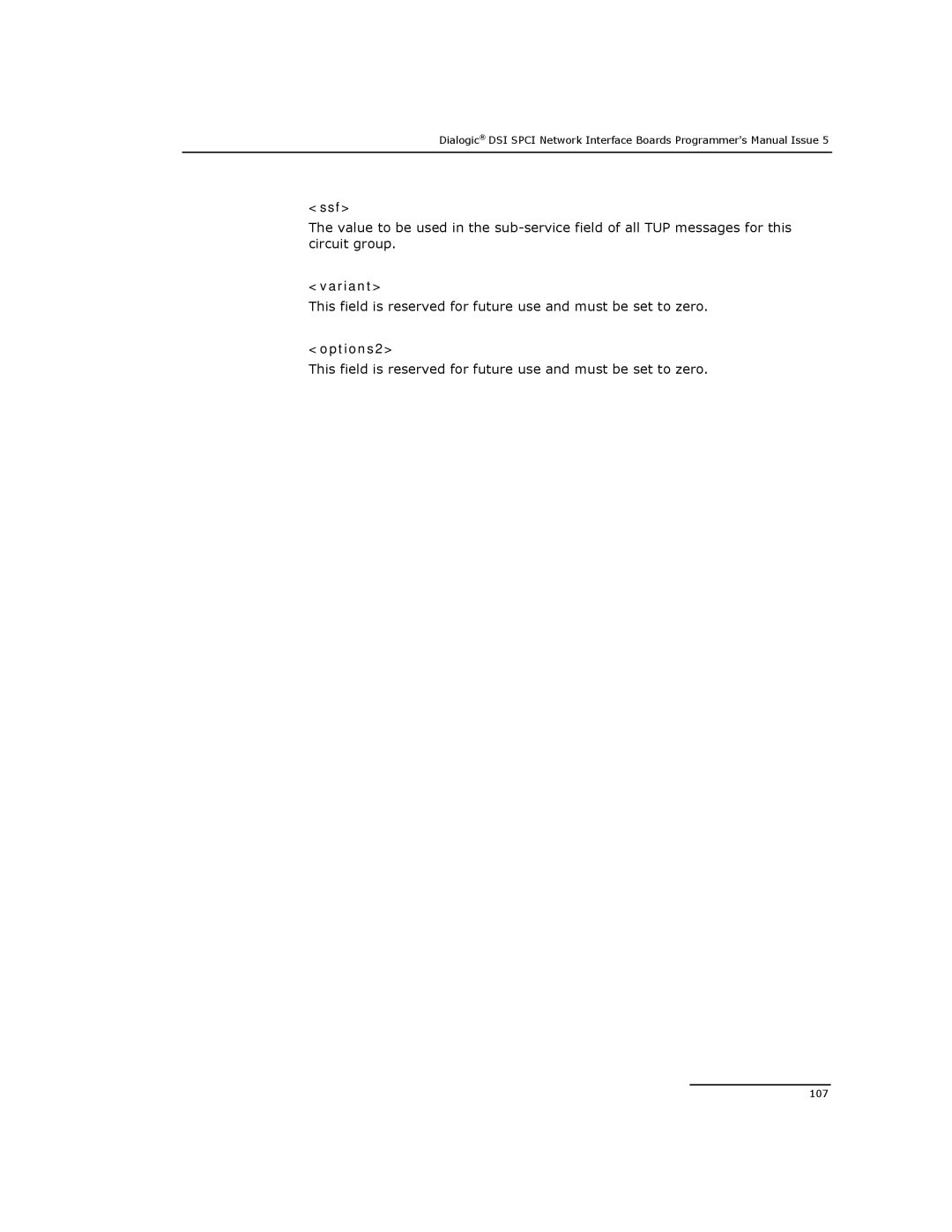 Dialogic DSI SPCI Network Interface Boards manual 107 