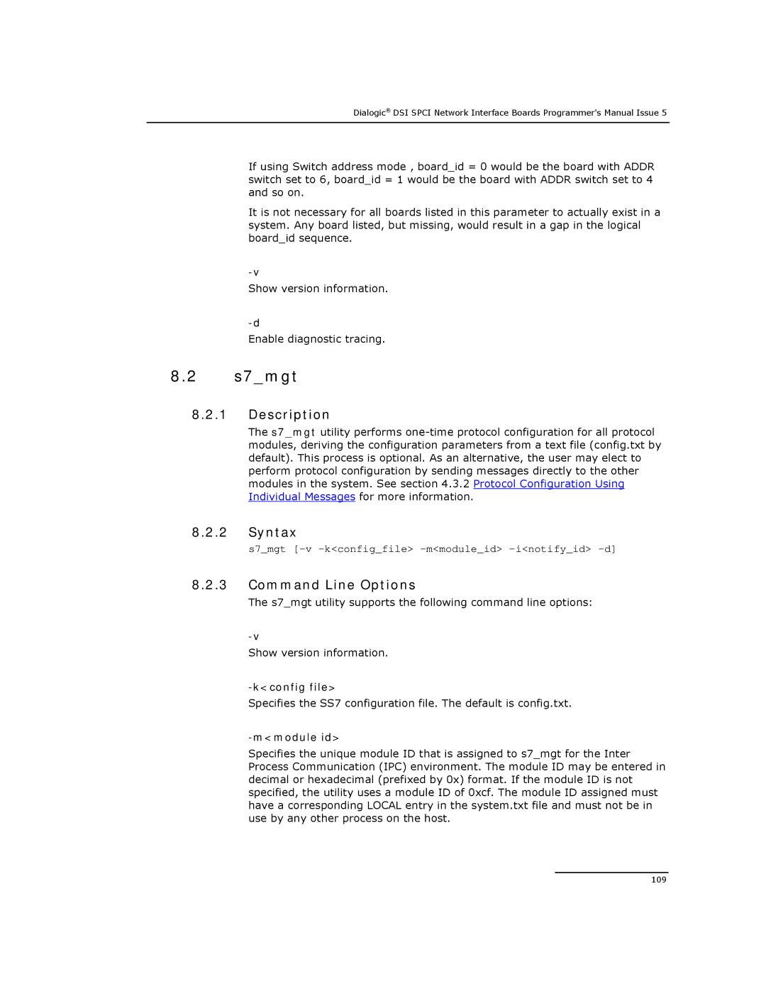 Dialogic DSI SPCI Network Interface Boards manual S7mgt, Kconfig file, Mmodule id 