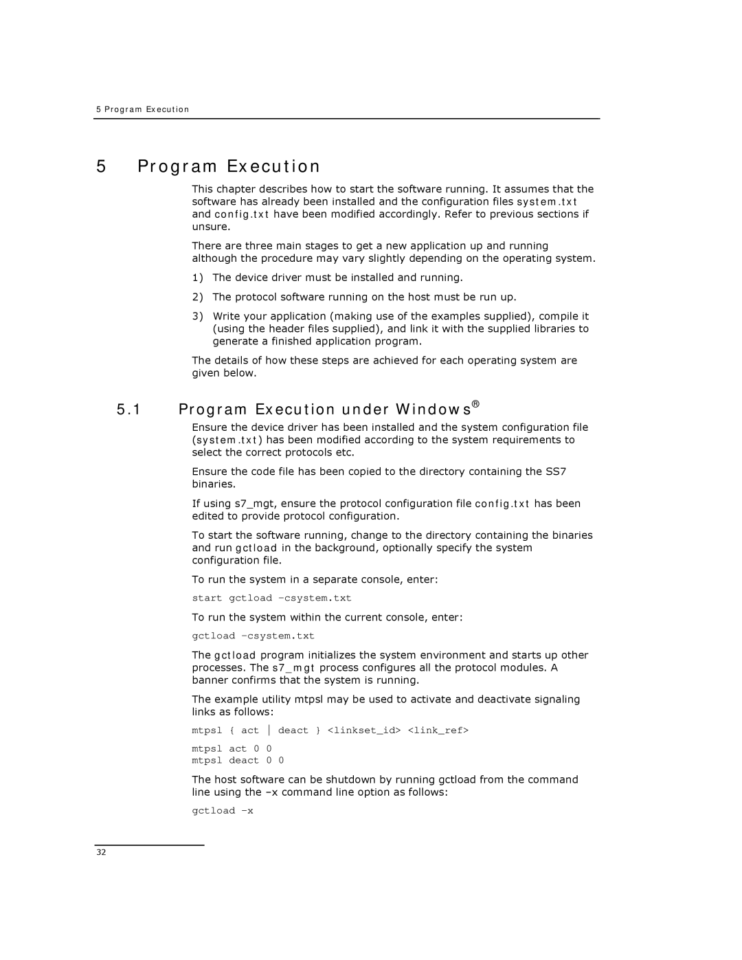 Dialogic DSI SPCI Network Interface Boards manual Program Execution under Windows 