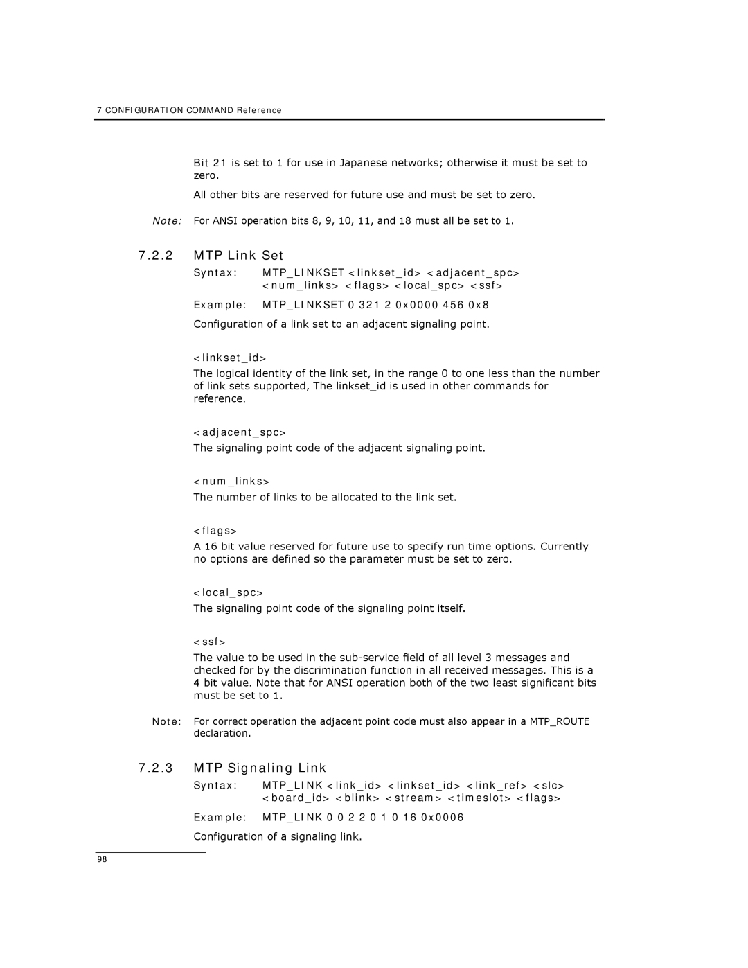 Dialogic DSI SPCI Network Interface Boards manual MTP Link Set, MTP Signaling Link 