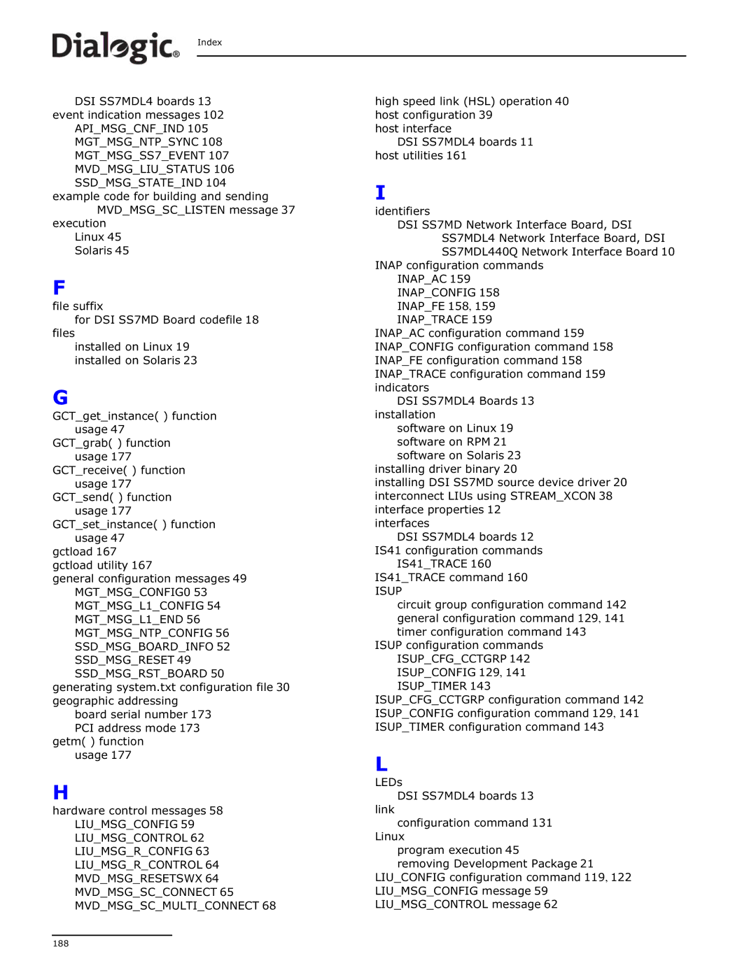 Dialogic DSI SS7MD manual Mgtmsgntpsync MGTMSGSS7EVENT Mvdmsgliustatus 