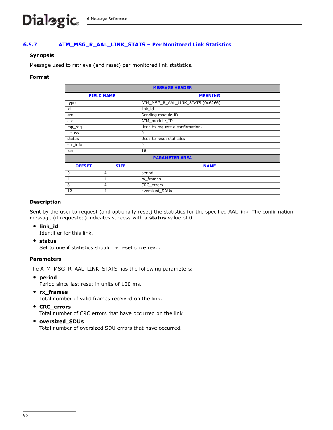 Dialogic DSI SS7MD manual CRCerrors 