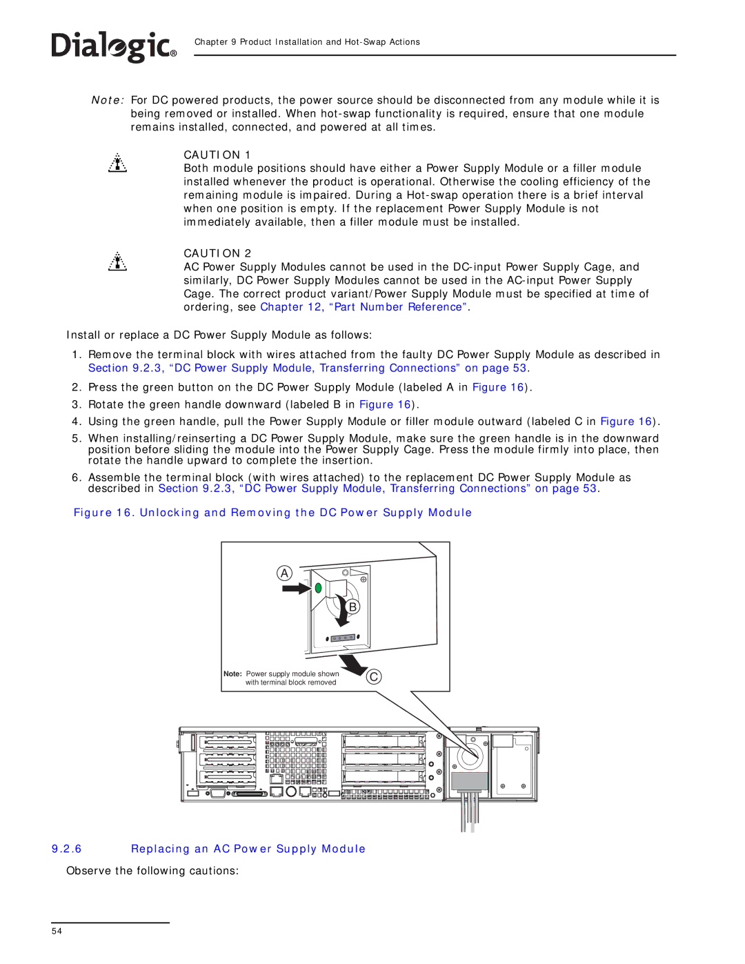 Dialogic SS7G21, SS7G22 manual Product Installation and Hot-Swap Actions 