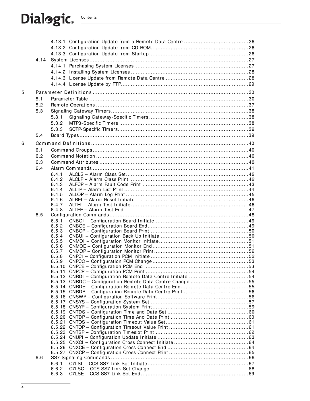 Dialogic SS7G2X manual Contents 