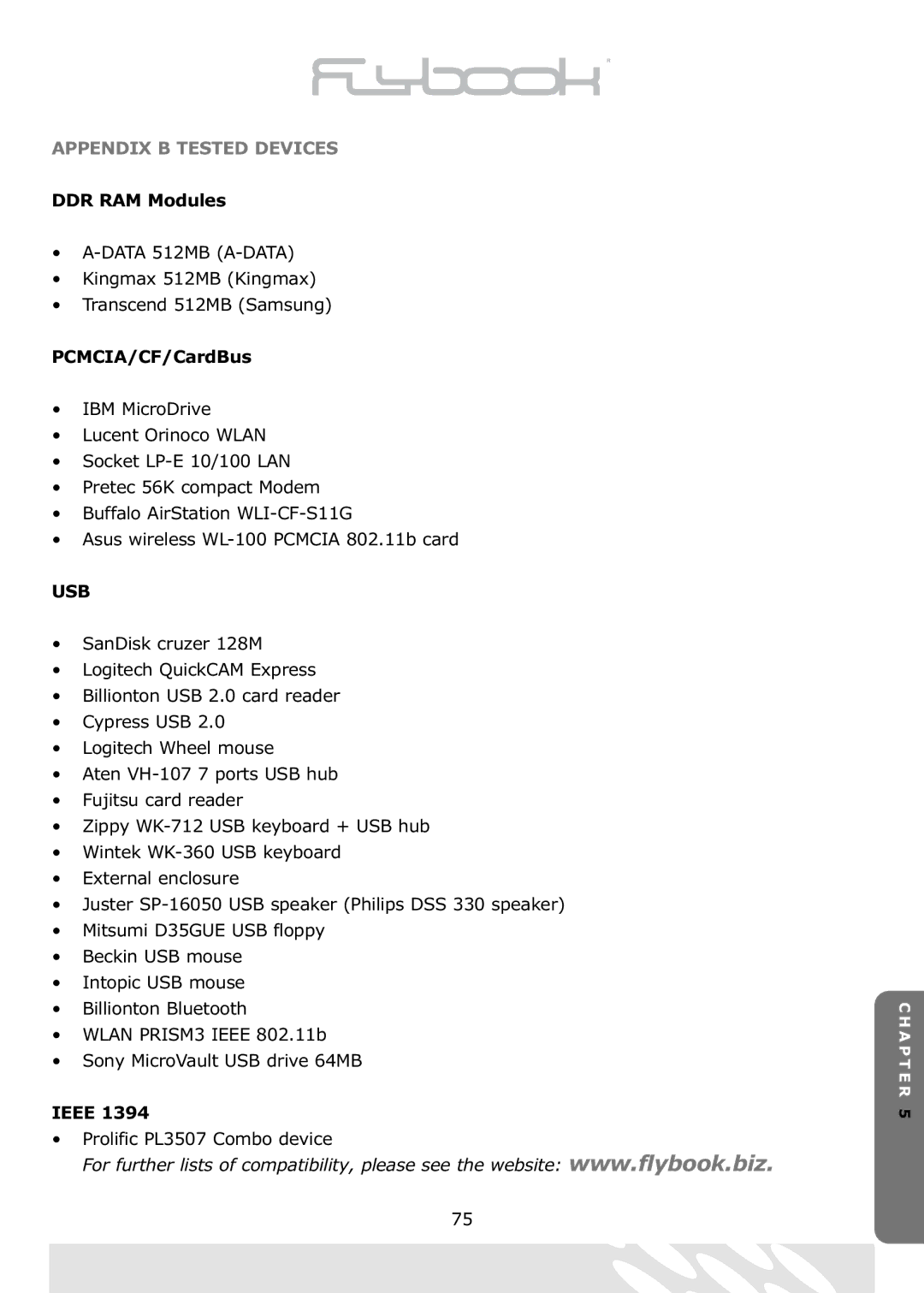 Dialogue Tech Flybook 3G Notebook PC user manual DDR RAM Modules, PCMCIA/CF/CardBus, Ieee 