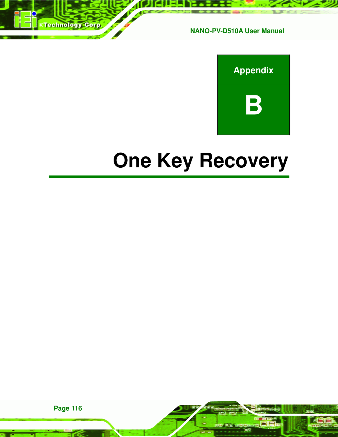 Dialogue Tech NANO-PV-D510A user manual One Key Recovery 