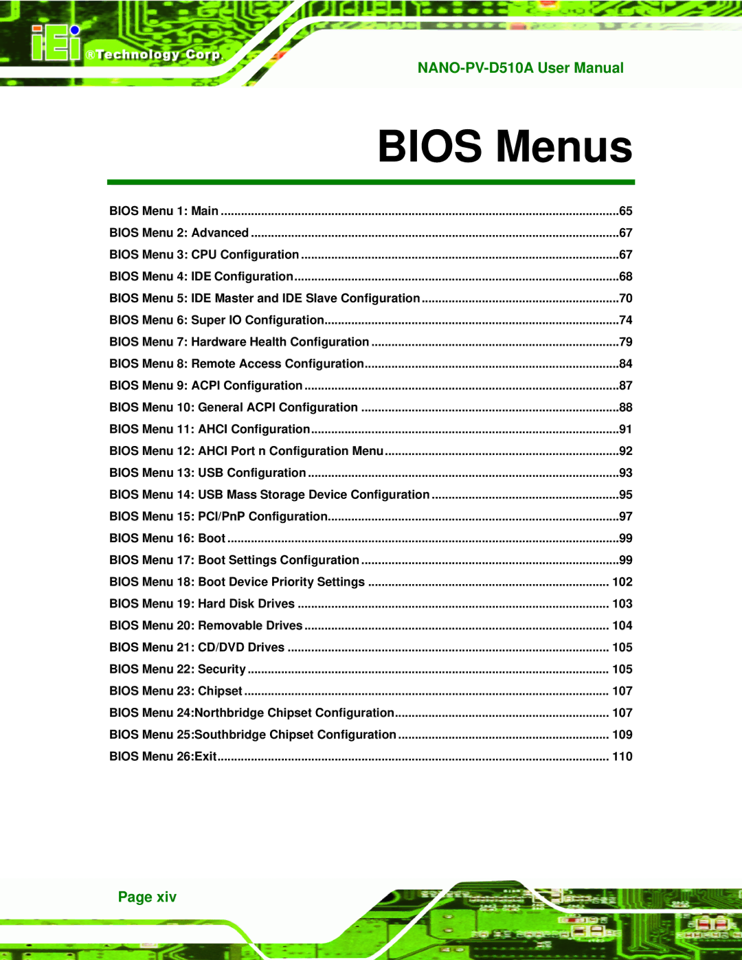 Dialogue Tech NANO-PV-D510A user manual 102, 103, 104, 105, 107, 109, 110 