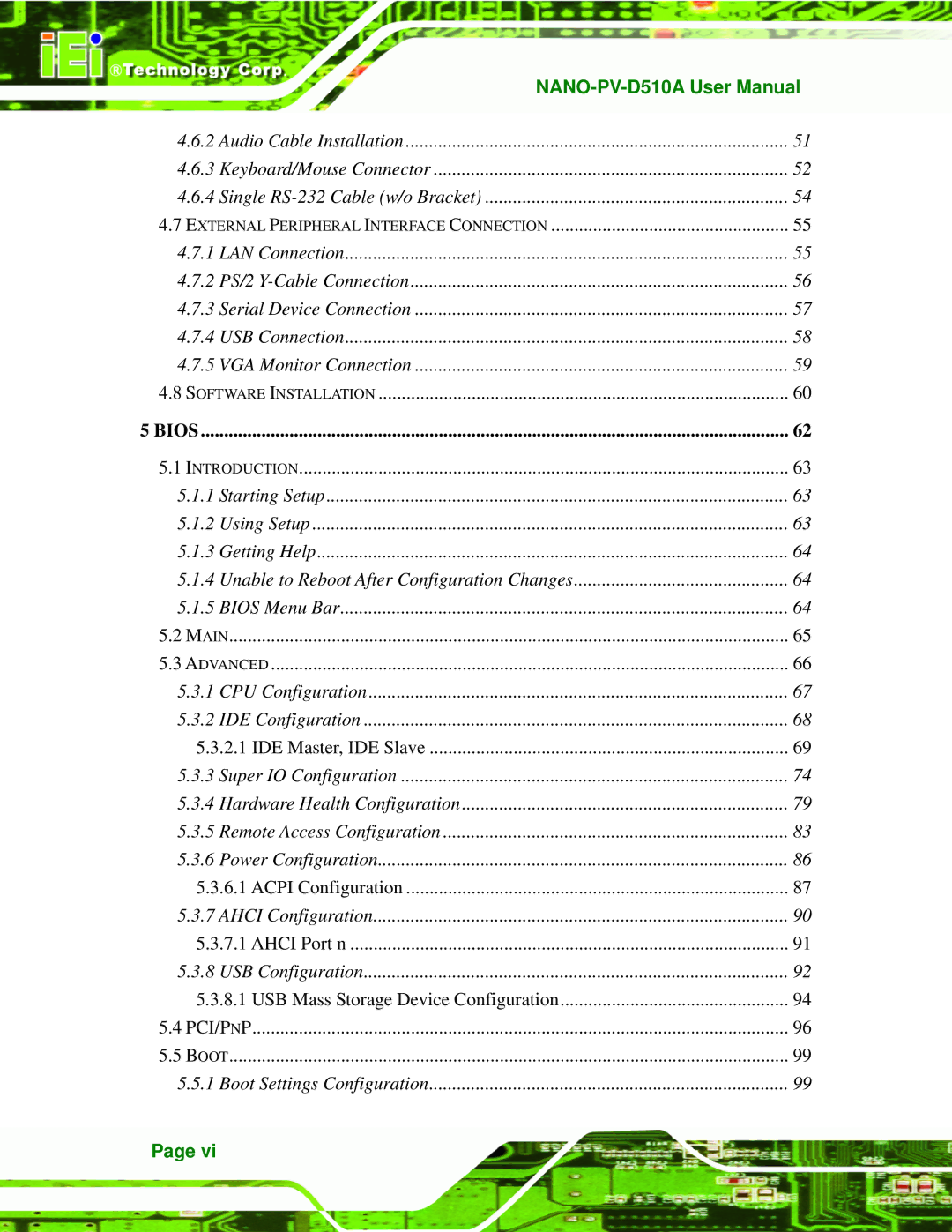 Dialogue Tech NANO-PV-D510A user manual Bios 