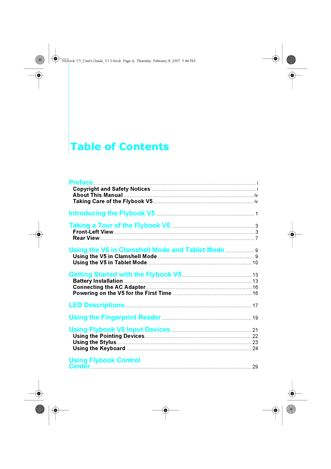 Dialogue Tech V5W1BBHA user manual Table of Contents 