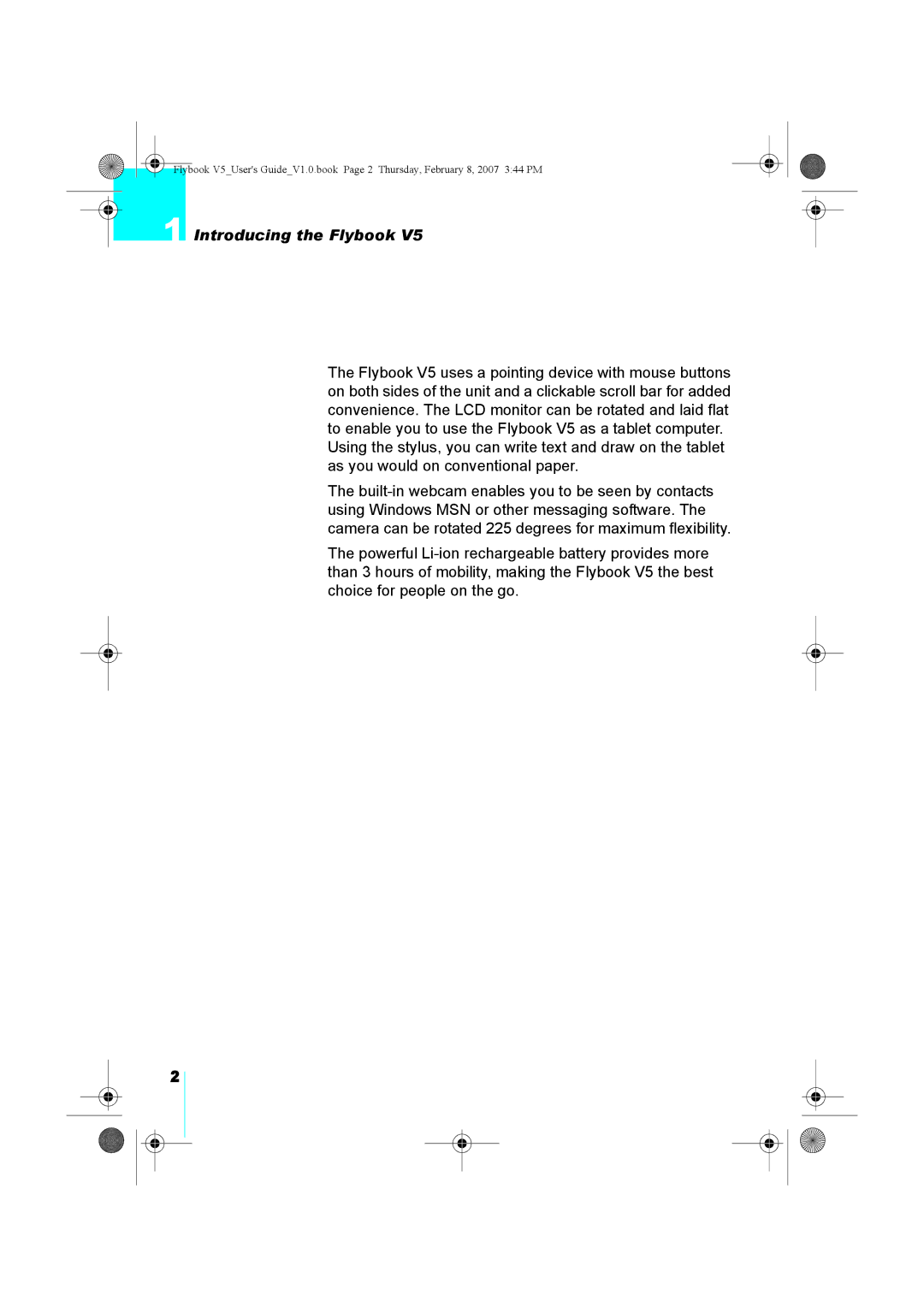 Dialogue Tech V5W1BBHA user manual Introducing the Flybook 