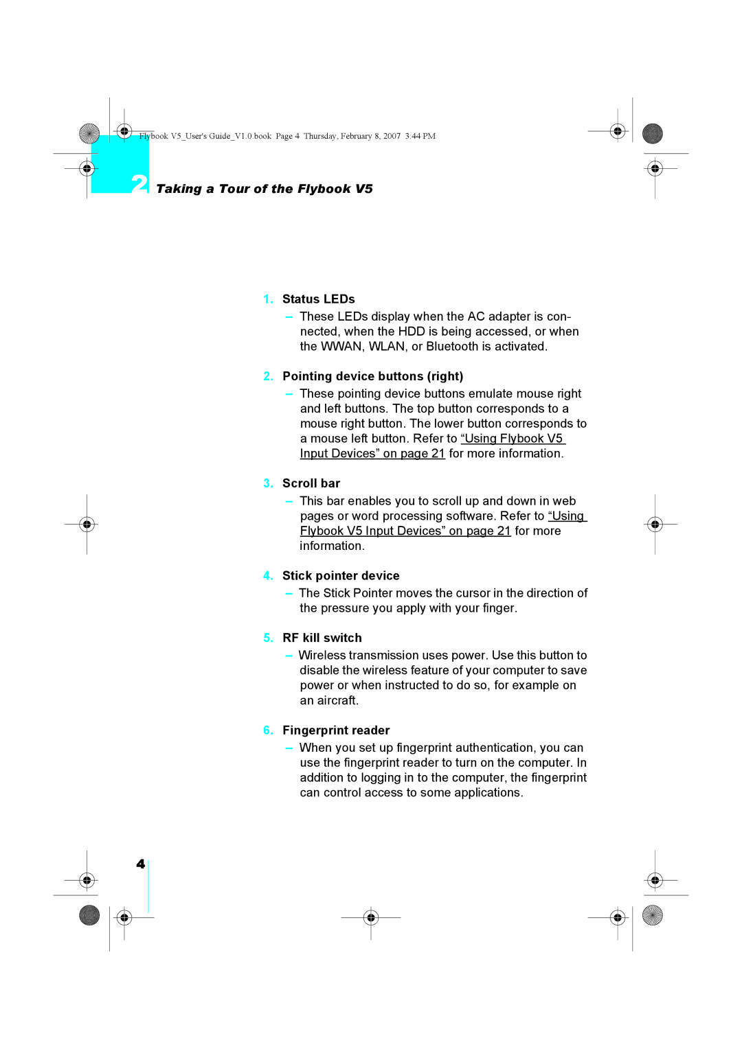 Dialogue Tech V5W1BBHA user manual Taking a Tour of the Flybook 