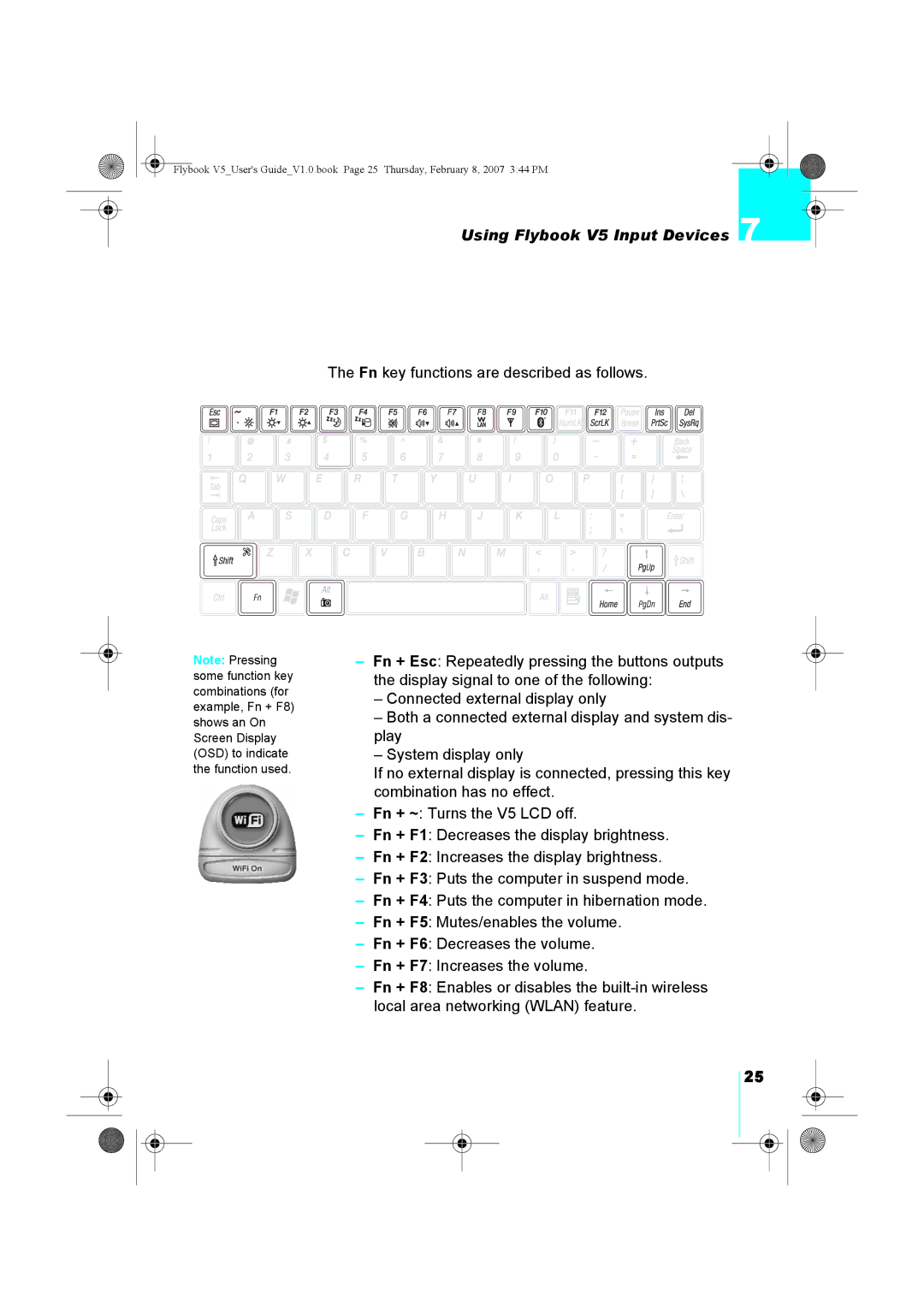 Dialogue Tech V5W1BBHA user manual Using Flybook V5 Input Devices 