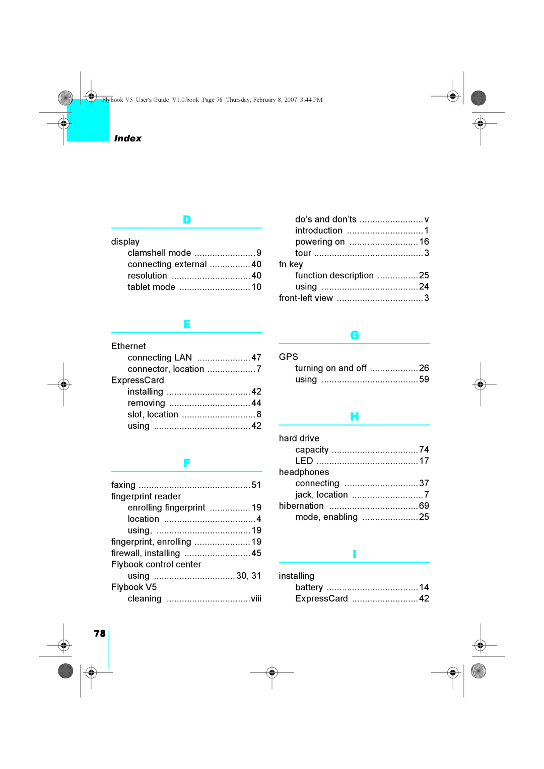 Dialogue Tech V5W1BBHA user manual Index, Gps 