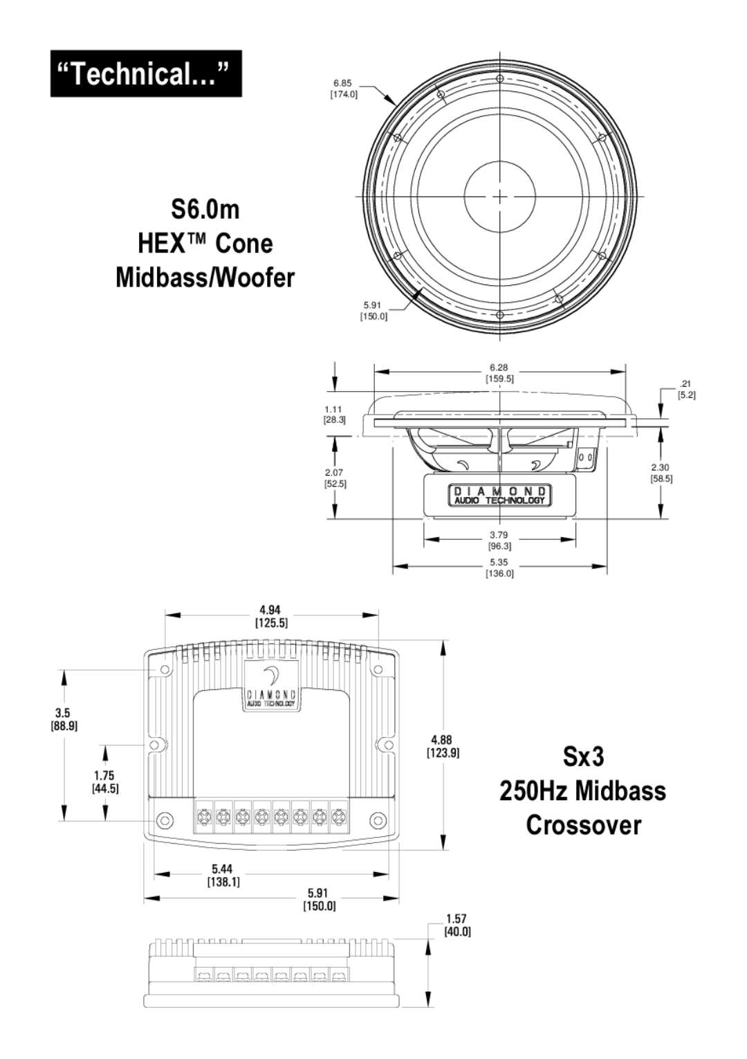 Diamond Audio Technology S6.0MX3 manual Technical… 