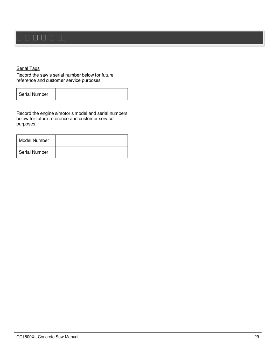 Diamond CC1800 manual References, Appendix a, Serial Tags 