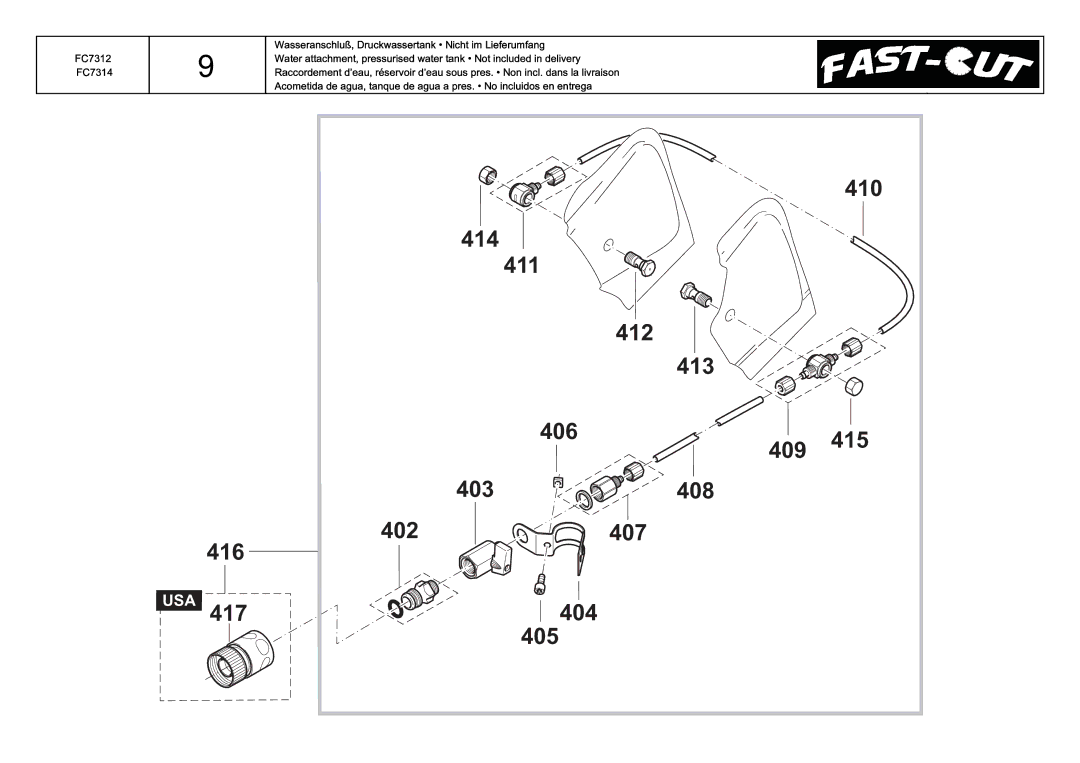 Diamond FC7314, FC7312 manual 416 417 410 414 411 412 413 406 415 409 403 402 407 404 405 