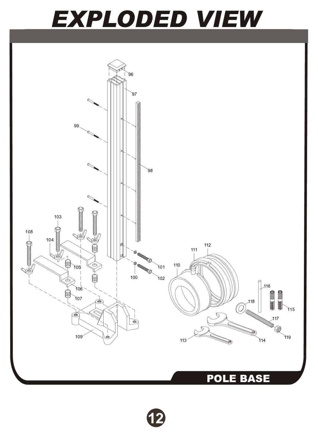 Diamond MIAA-15 manual Pole Base 