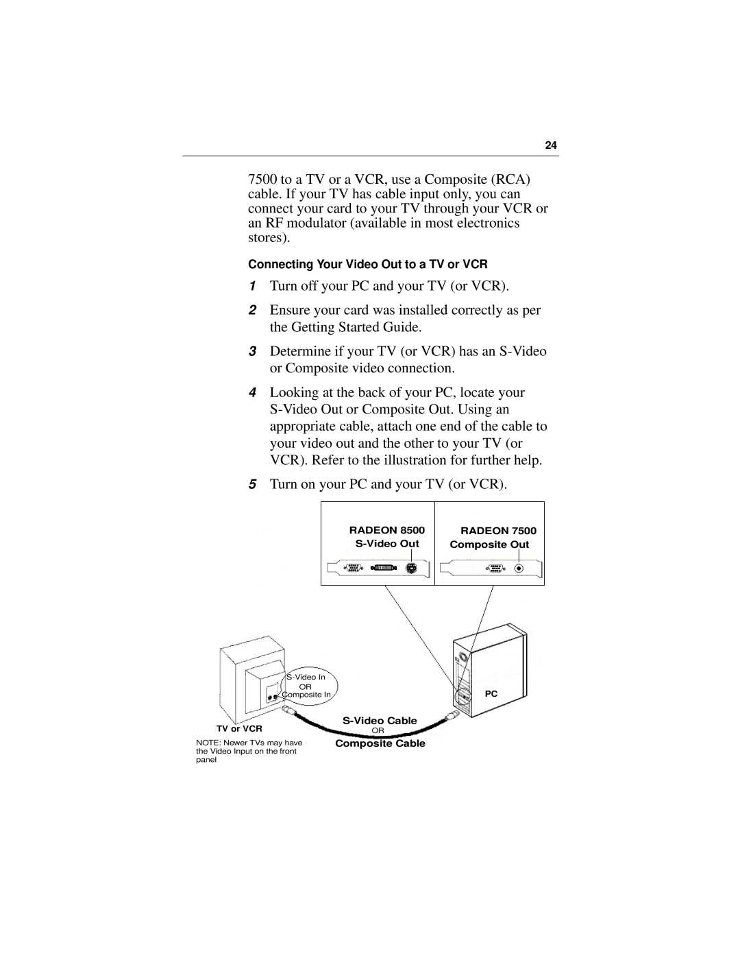 Diamond Multimedia 7500, 8500LE specifications Connecting Your Video Out to a TV or VCR 