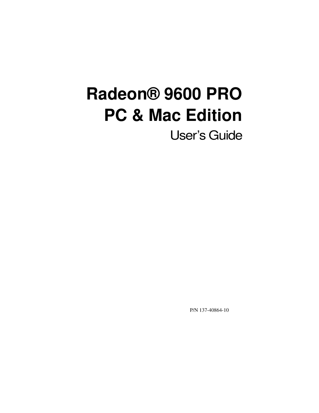 Diamond Multimedia manual Radeon 9600 PRO PC & Mac Edition 