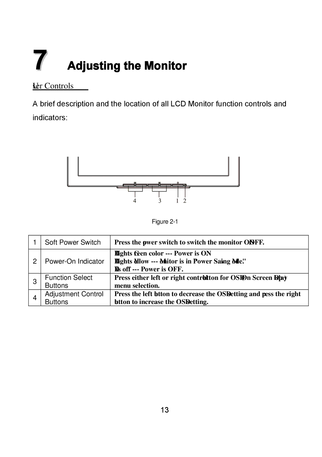 Diamond Multimedia DV170J/JB manual Adjusting the Monitor, User Controls 