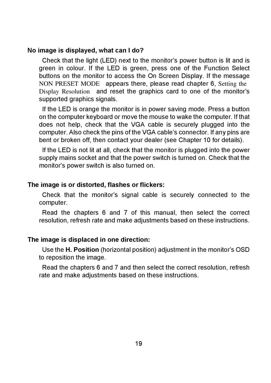 Diamond Multimedia DV170J/JB manual No image is displayed, what can I do?, Image is or distorted, flashes or flickers 