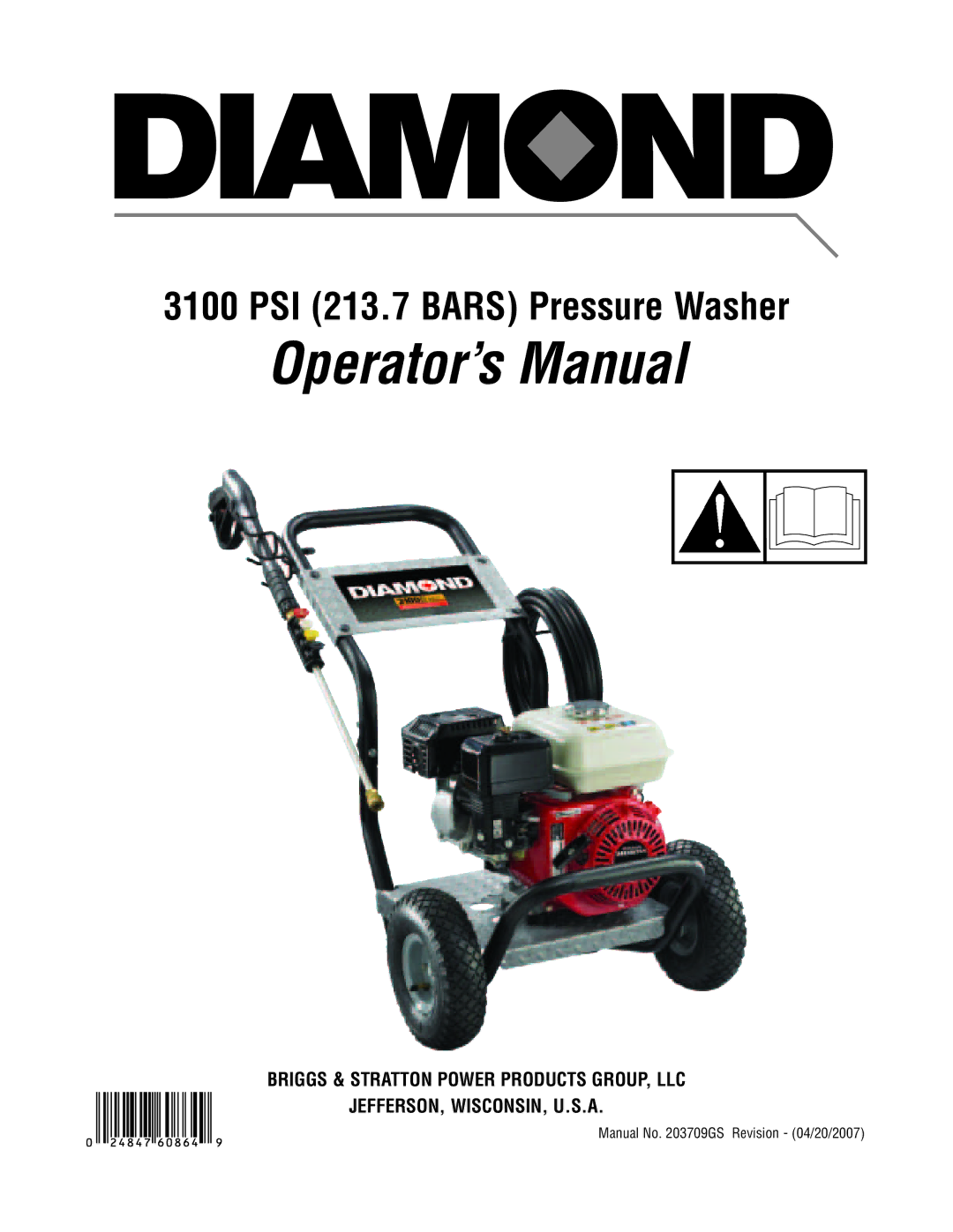 Diamond Power Products 3100 Psi manual Operator’s Manual 