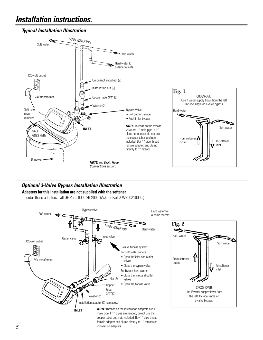 Diamond Power Products GNSF18Z01 Typical Installation Illustration, Optional 3-Valve Bypass Installation Illustration 