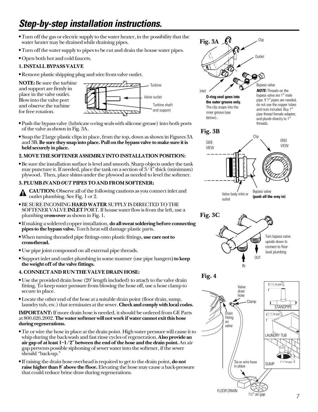 Diamond Power Products GNSF35Z01, GXSF39B, GXSF27B, GNSF18Z01 Step-by-step installation instructions, Install Bypass Valve 