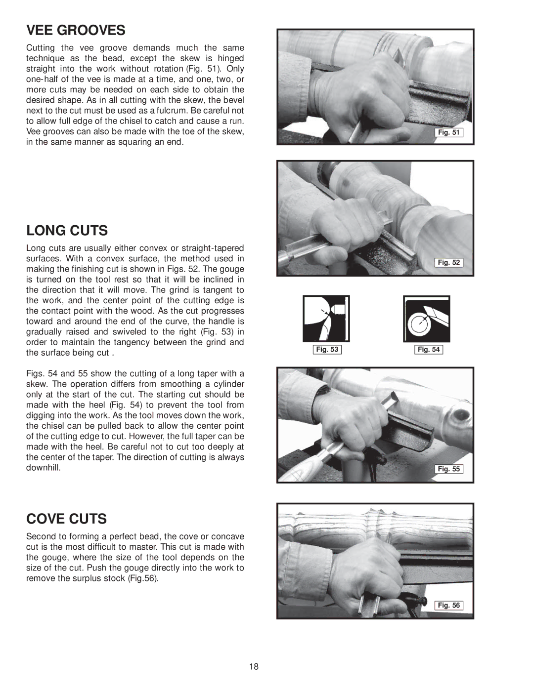 Diamond Systems 46-756 instruction manual VEE Grooves, Long Cuts, Cove Cuts 