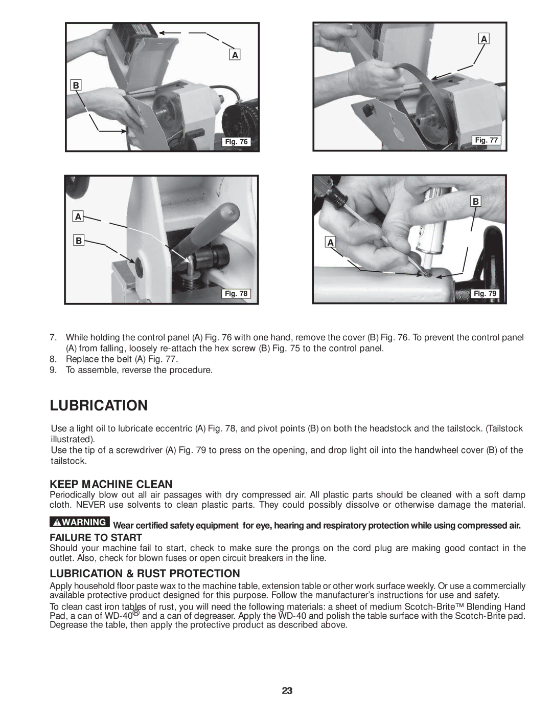 Diamond Systems 46-756 instruction manual Keep Machine Clean, Lubrication & Rust Protection 