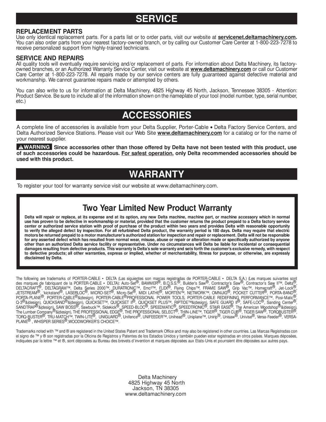 Diamond Systems 46-756 instruction manual Accessories, Warranty, Replacement Parts, Service and Repairs 