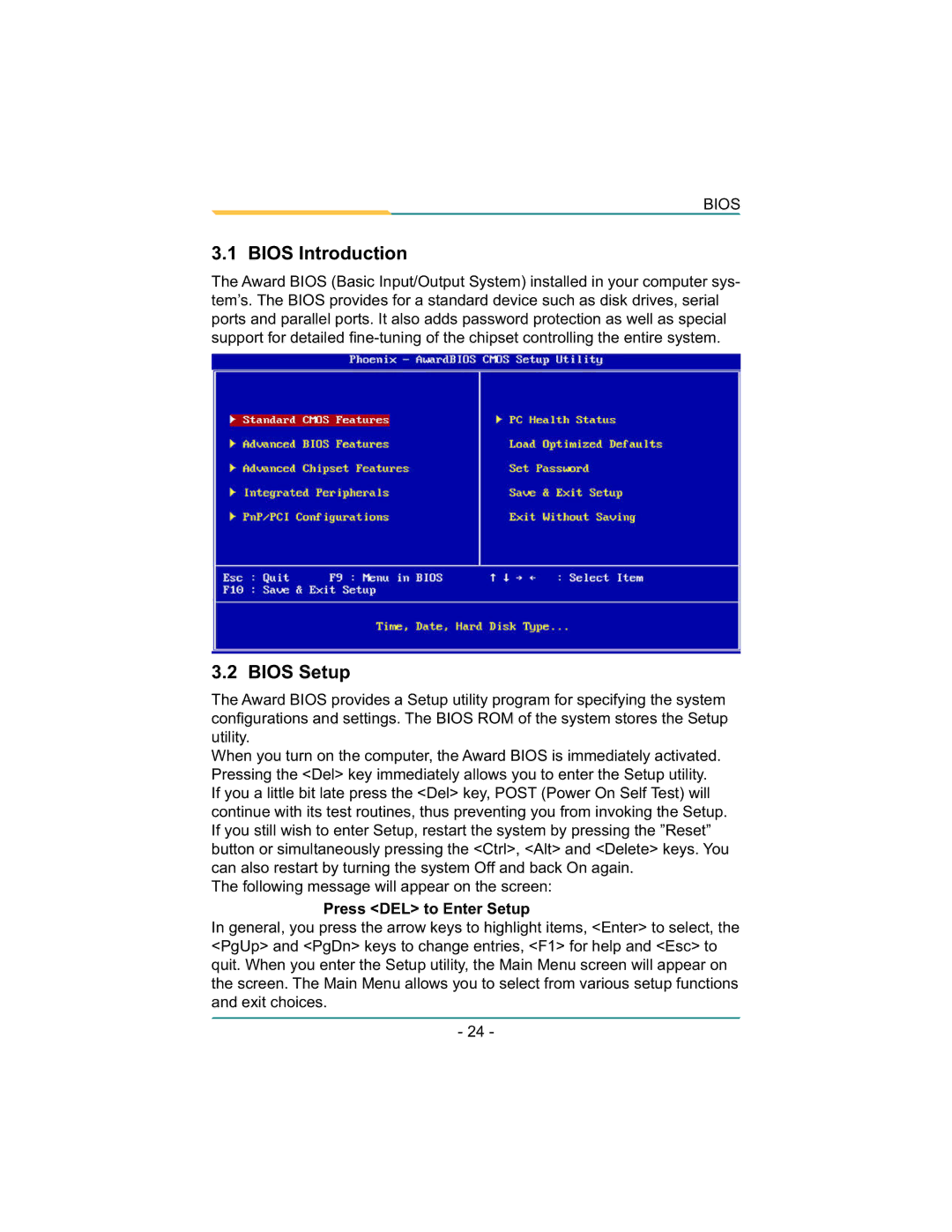 Diamond Systems LX800 PC/104 user manual Bios Introduction, Bios Setup 