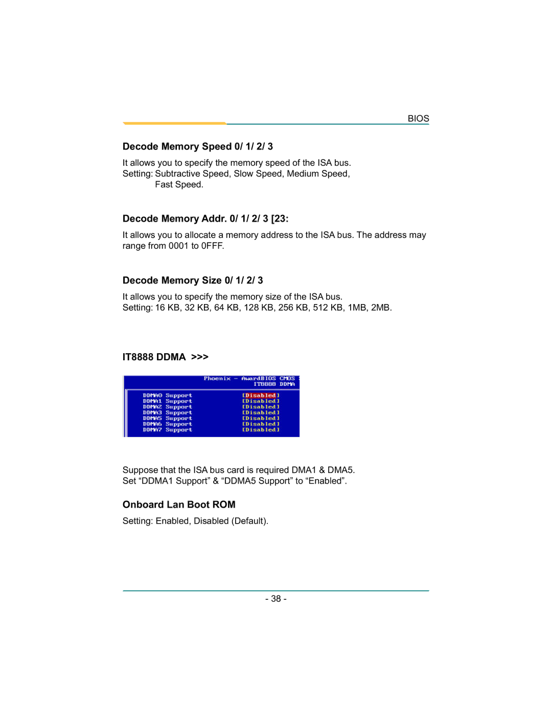 Diamond Systems LX800 PC/104 Decode Memory Speed 0/ 1/ 2, Decode Memory Addr / 1/ 2/ 3, Decode Memory Size 0/ 1/ 2 