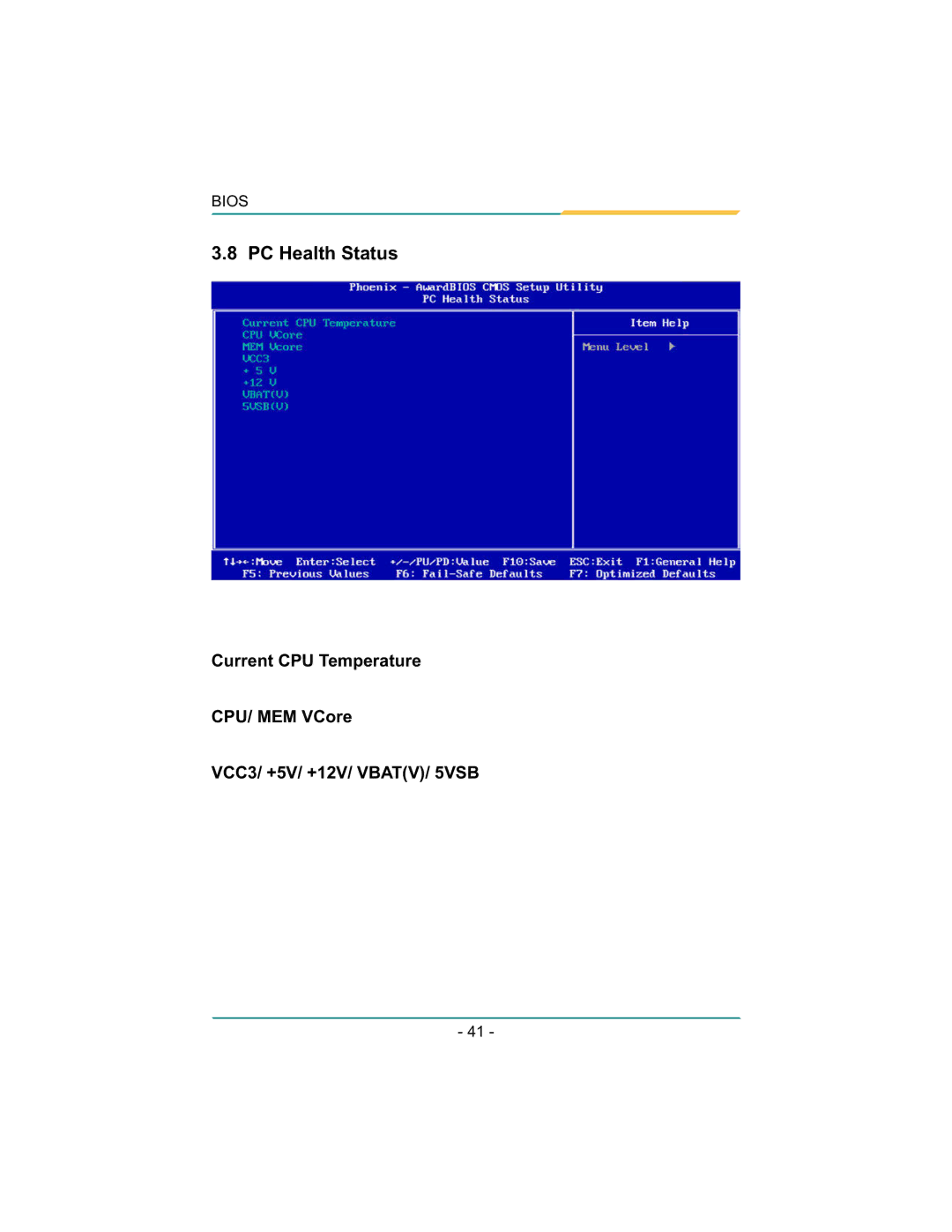 Diamond Systems LX800 PC/104 user manual PC Health Status 