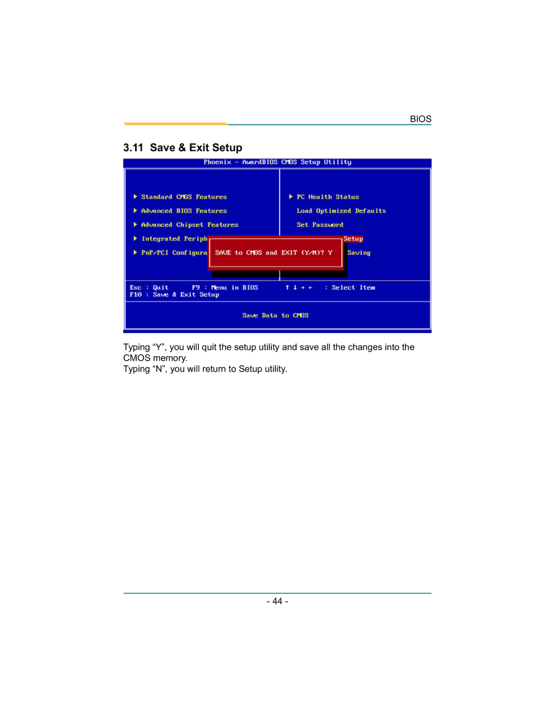 Diamond Systems LX800 PC/104 user manual Save & Exit Setup 