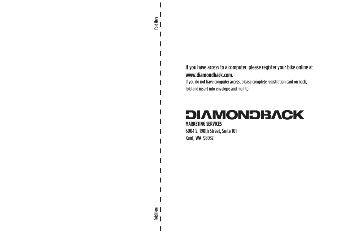 Diamondback 06.DB SS OM manual Marketing Services 