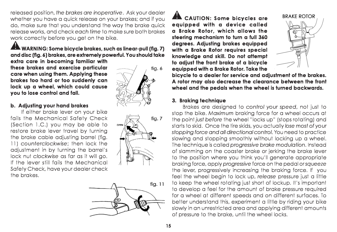 Diamondback 06.DB SS OM manual b. Adjusting your hand brakes 
