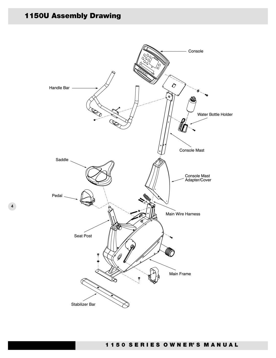 Diamondback 1150UI, 1150ESI, 1150EL, 1150RI manual 1150U Assembly Drawing 